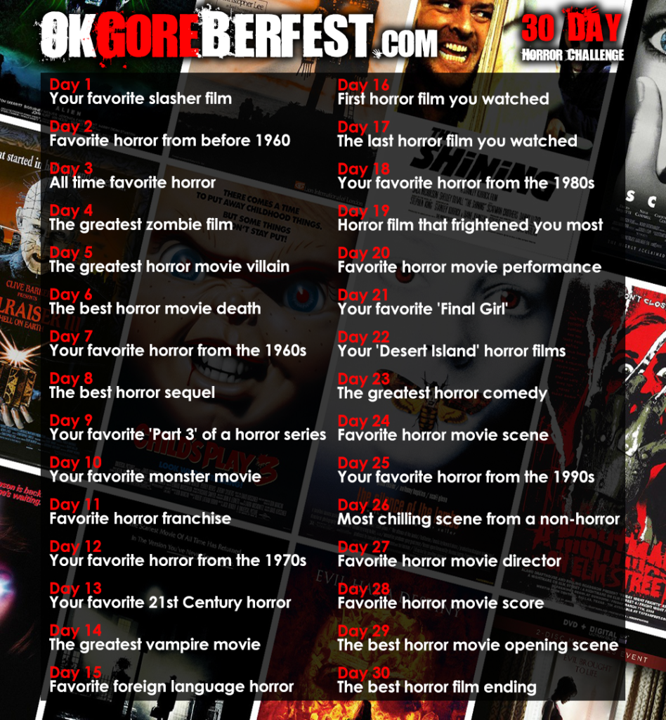 OkGoreberfest 30-Day Horror Movie Challenge